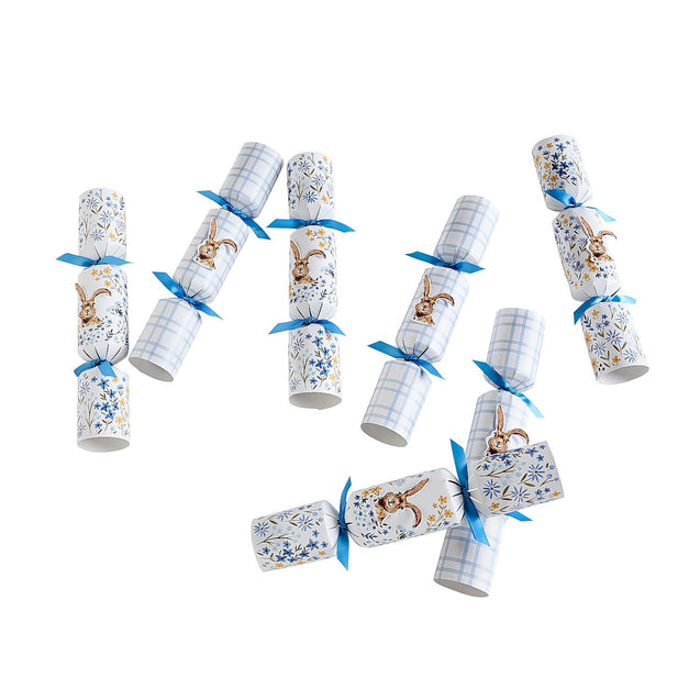 Easter Bunny Table Decorations Decor Party Favors Spring Pastel Blue Floral Plaid (8) Christmas Crackers